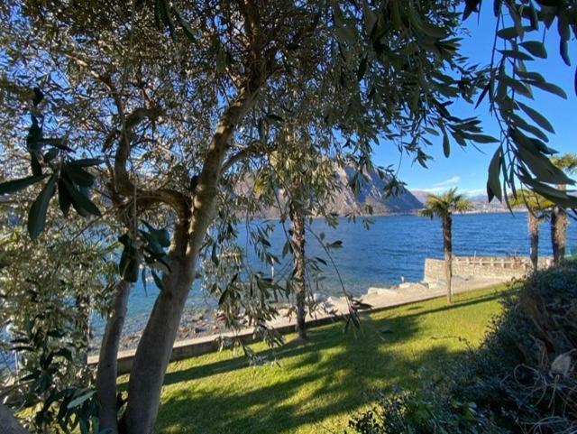 Luganersee, Pool, Strand, Parkplatz, Suite Bissone Esterno foto