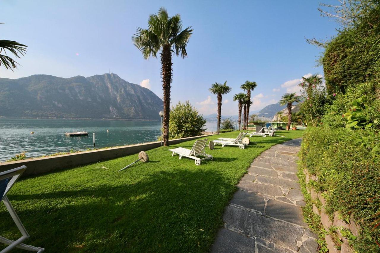 Luganersee, Pool, Strand, Parkplatz, Suite Bissone Esterno foto