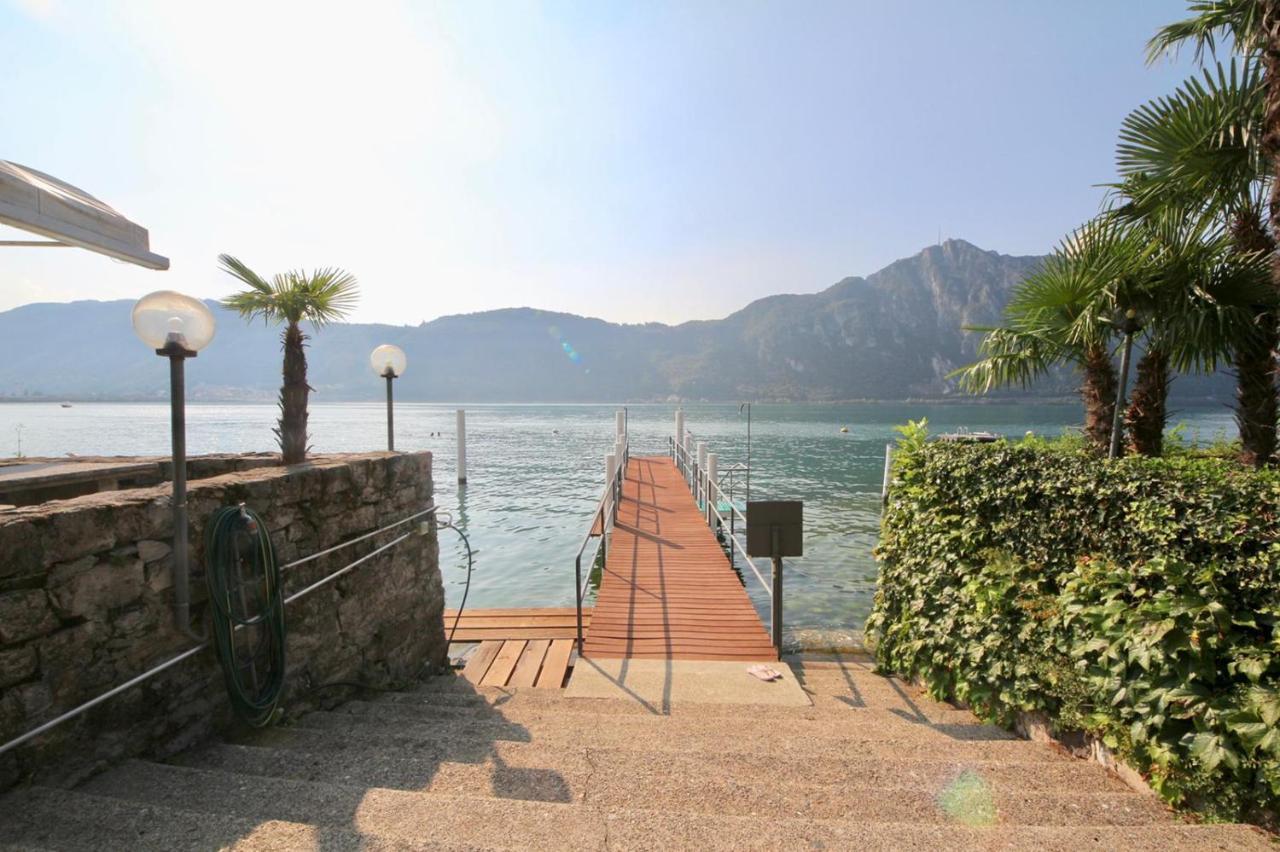 Luganersee, Pool, Strand, Parkplatz, Suite Bissone Esterno foto
